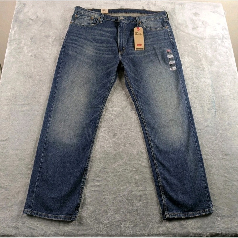 Levis 559 Jeans Mens 42x30 Blue Relaxed Straight Stretch Medium Wash Denim
